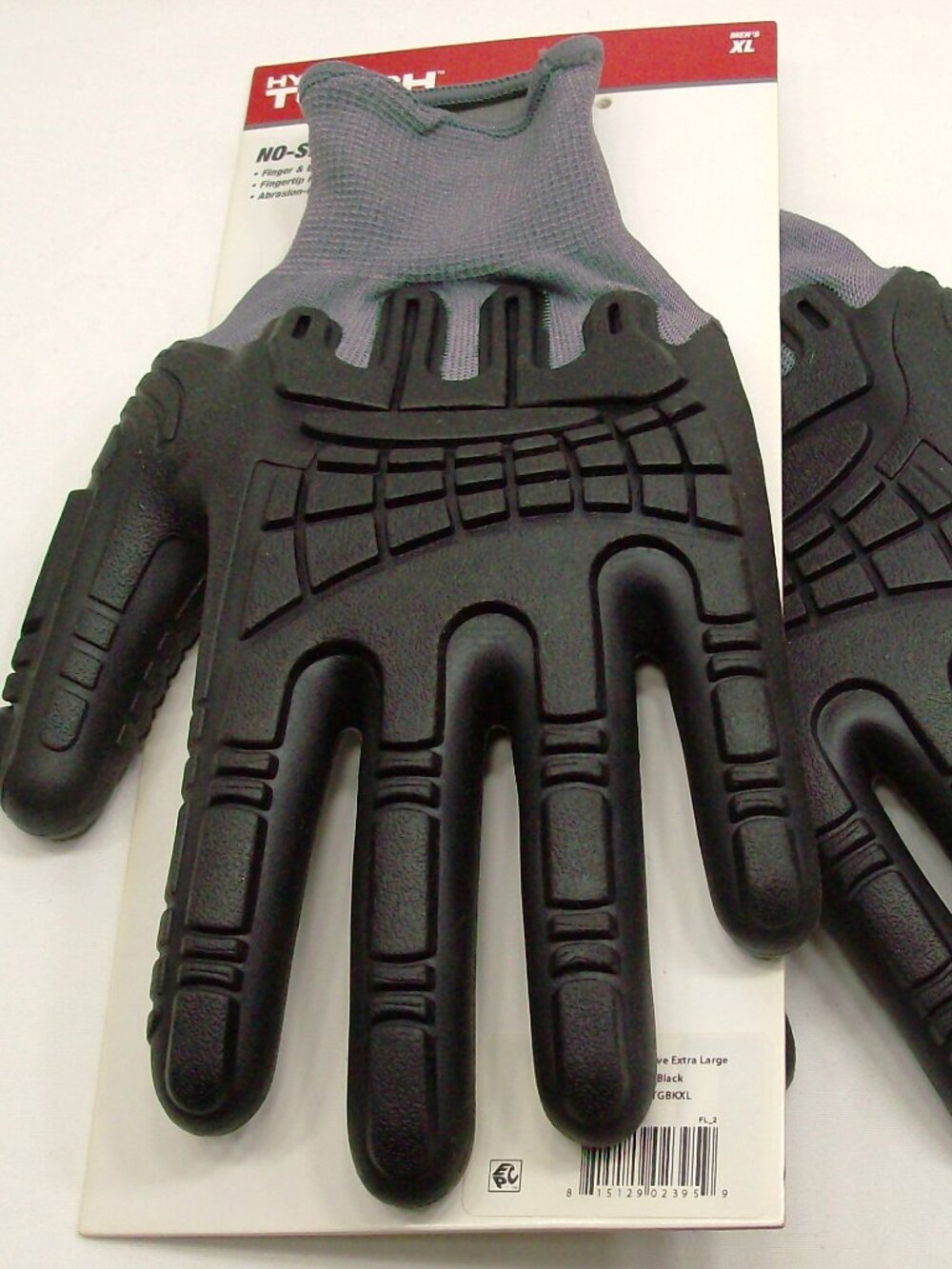 Hyper Tough No slip Grip Impact Gloves Men's size XL Grey/Black NWT!
